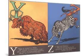 Yak and Zebra-null-Mounted Art Print