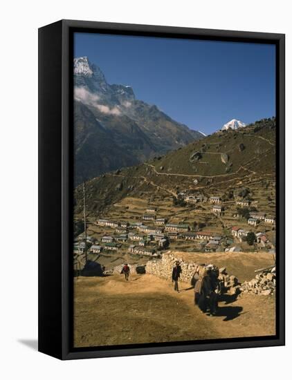 Yak Used for Transporting Goods Leaving the Village of Namche Bazaar in the Khumbu Region, Nepal-Wilson Ken-Framed Stretched Canvas