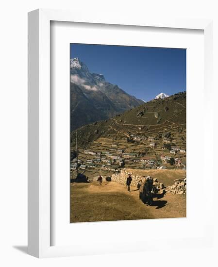 Yak Used for Transporting Goods Leaving the Village of Namche Bazaar in the Khumbu Region, Nepal-Wilson Ken-Framed Photographic Print