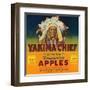 Yakima Chief Apple Label - Yakima, WA-Lantern Press-Framed Art Print