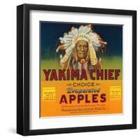 Yakima Chief Apple Label - Yakima, WA-Lantern Press-Framed Art Print