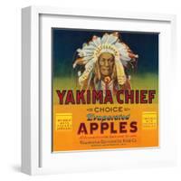 Yakima Chief Apple Label - Yakima, WA-Lantern Press-Framed Art Print