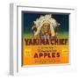 Yakima Chief Apple Label - Yakima, WA-Lantern Press-Framed Art Print