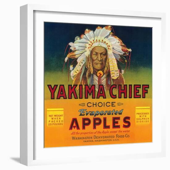 Yakima Chief Apple Label - Yakima, WA-Lantern Press-Framed Art Print