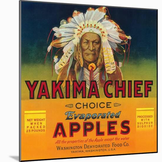 Yakima Chief Apple Label - Yakima, WA-Lantern Press-Mounted Art Print