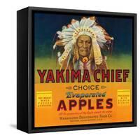 Yakima Chief Apple Label - Yakima, WA-Lantern Press-Framed Stretched Canvas