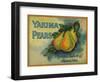 Yakima Pears Crate Label - Toppenish, WA-Lantern Press-Framed Art Print