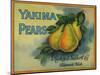 Yakima Pears Crate Label - Toppenish, WA-Lantern Press-Mounted Art Print