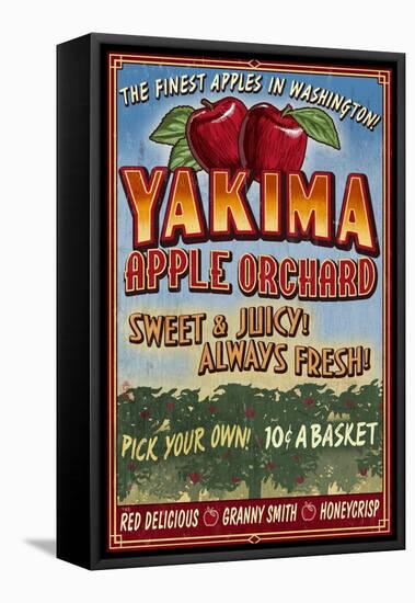 Yakima, Washington - Apple Orchard-Lantern Press-Framed Stretched Canvas