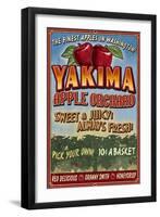 Yakima, Washington - Apple Orchard-Lantern Press-Framed Art Print