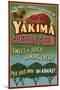 Yakima, Washington - Cherries-Lantern Press-Mounted Art Print