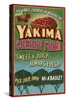 Yakima, Washington - Cherries-Lantern Press-Stretched Canvas