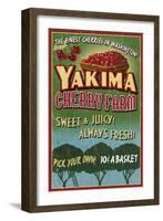 Yakima, Washington - Cherries-Lantern Press-Framed Art Print