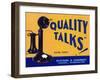 Yakima, Washington, Quality Talks Brand Apple Label-Lantern Press-Framed Art Print