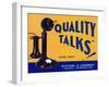 Yakima, Washington, Quality Talks Brand Apple Label-Lantern Press-Framed Art Print