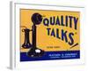 Yakima, Washington, Quality Talks Brand Apple Label-Lantern Press-Framed Art Print