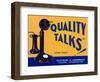 Yakima, Washington, Quality Talks Brand Apple Label-Lantern Press-Framed Art Print