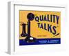 Yakima, Washington, Quality Talks Brand Apple Label-Lantern Press-Framed Art Print