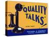 Yakima, Washington, Quality Talks Brand Apple Label-Lantern Press-Stretched Canvas