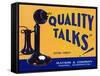 Yakima, Washington, Quality Talks Brand Apple Label-Lantern Press-Framed Stretched Canvas