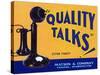 Yakima, Washington, Quality Talks Brand Apple Label-Lantern Press-Stretched Canvas