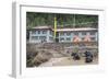 Yaks in front of teahouse, Nepal.-Lee Klopfer-Framed Photographic Print