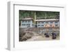 Yaks in front of teahouse, Nepal.-Lee Klopfer-Framed Photographic Print