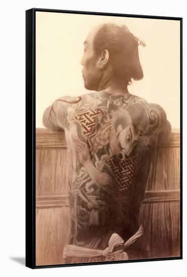 Yakuza with Tattooed Back-null-Framed Stretched Canvas