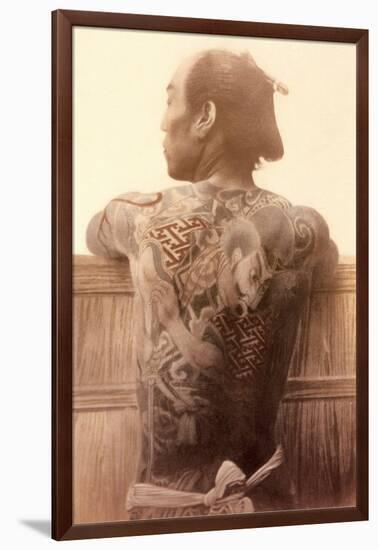 Yakuza with Tattooed Back-null-Framed Art Print