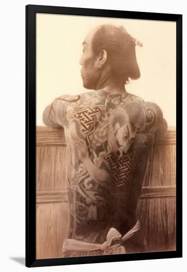 Yakuza with Tattooed Back-null-Framed Art Print