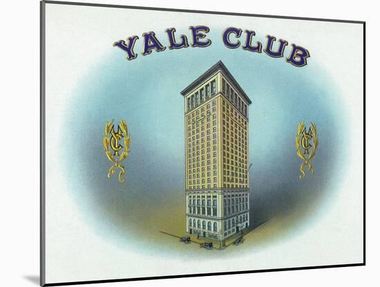 Yale Club Brand Cigar Box Label-Lantern Press-Mounted Art Print