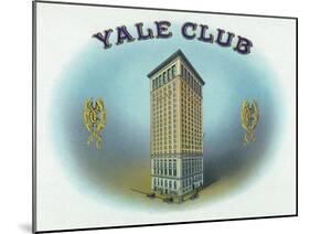 Yale Club Brand Cigar Box Label-Lantern Press-Mounted Art Print