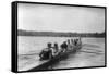 Yale Rowing Crew During Practice Photograph - New Haven, CT-Lantern Press-Framed Stretched Canvas