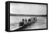 Yale Rowing Crew During Practice Photograph - New Haven, CT-Lantern Press-Framed Stretched Canvas