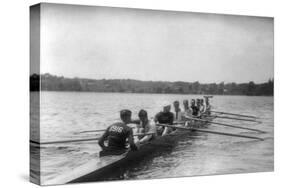 Yale Rowing Crew During Practice Photograph - New Haven, CT-Lantern Press-Stretched Canvas