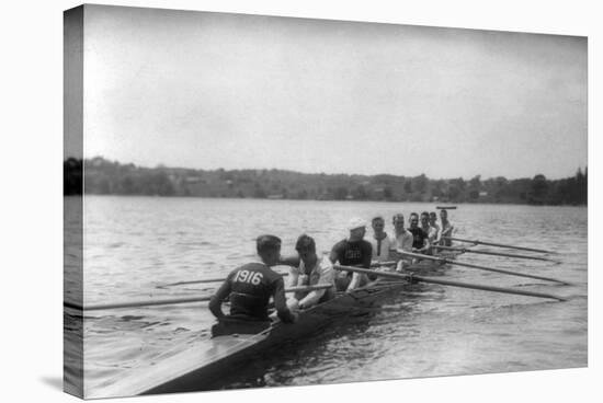 Yale Rowing Crew During Practice Photograph - New Haven, CT-Lantern Press-Stretched Canvas