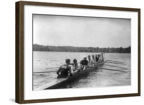 Yale Rowing Crew During Practice Photograph - New Haven, CT-Lantern Press-Framed Art Print