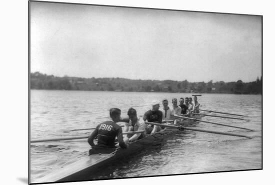 Yale Rowing Crew During Practice Photograph - New Haven, CT-Lantern Press-Mounted Art Print