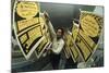 Yale's Zero Population Growth President William Ryserson Hanging Posters to Dry in Bathroom, 1970-Art Rickerby-Mounted Photographic Print