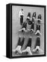 Yale University Swimmers Do Strengthening Exercises on Floor of Gym-Alfred Eisenstaedt-Framed Stretched Canvas