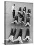 Yale University Swimmers Do Strengthening Exercises on Floor of Gym-Alfred Eisenstaedt-Stretched Canvas