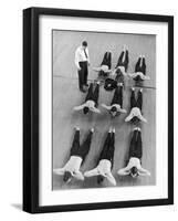 Yale University Swimmers Do Strengthening Exercises on Floor of Gym-Alfred Eisenstaedt-Framed Premium Photographic Print