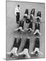 Yale University Swimmers Do Strengthening Exercises on Floor of Gym-Alfred Eisenstaedt-Mounted Photographic Print