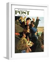 "Yale vs. Harvard," Saturday Evening Post Cover, November 19, 1960-George Hughes-Framed Premium Giclee Print