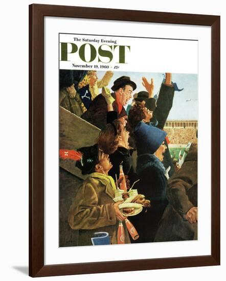 "Yale vs. Harvard," Saturday Evening Post Cover, November 19, 1960-George Hughes-Framed Giclee Print