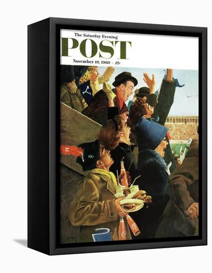 "Yale vs. Harvard," Saturday Evening Post Cover, November 19, 1960-George Hughes-Framed Stretched Canvas