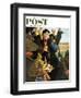 "Yale vs. Harvard," Saturday Evening Post Cover, November 19, 1960-George Hughes-Framed Premium Giclee Print