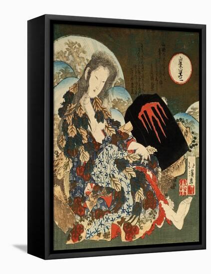 Yama-Uba with Kintaro, 1840S-Totoya Hokkei-Framed Stretched Canvas