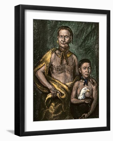 Yamacraw Chief Tomo-Chichi Mico and His Son-null-Framed Giclee Print