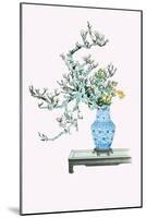 Yamanashi & Takejimayuri (Wild Pear And Lily) In a Blue And White Porcelain Vase-Josiah Conder-Mounted Art Print